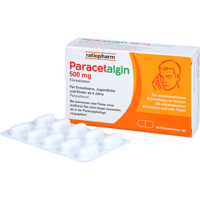 Paracetalgin 500 mg Filmtabletten, 20 pcs. Tablets