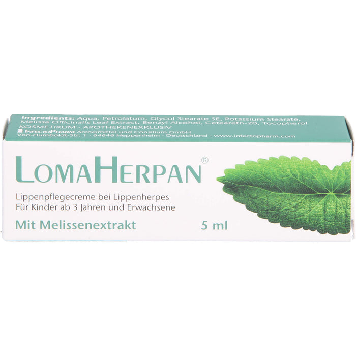 Lomaherpan Lippenpflegecreme mit Melissenextrakt, 5 ml Crème