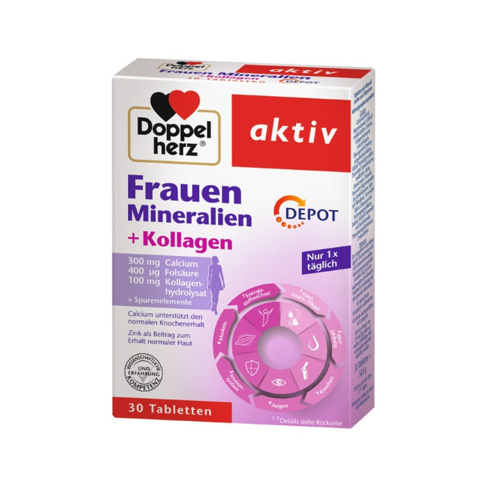 Doppelherz Frauen Mineralien + Kollagen Depot Tabletten, 30 pcs. Tablets