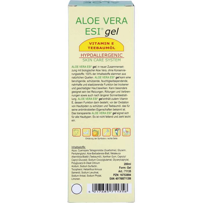 Aloe Vera Gel mit Vit E + Teebaumöl Bio, 200 ml GEL