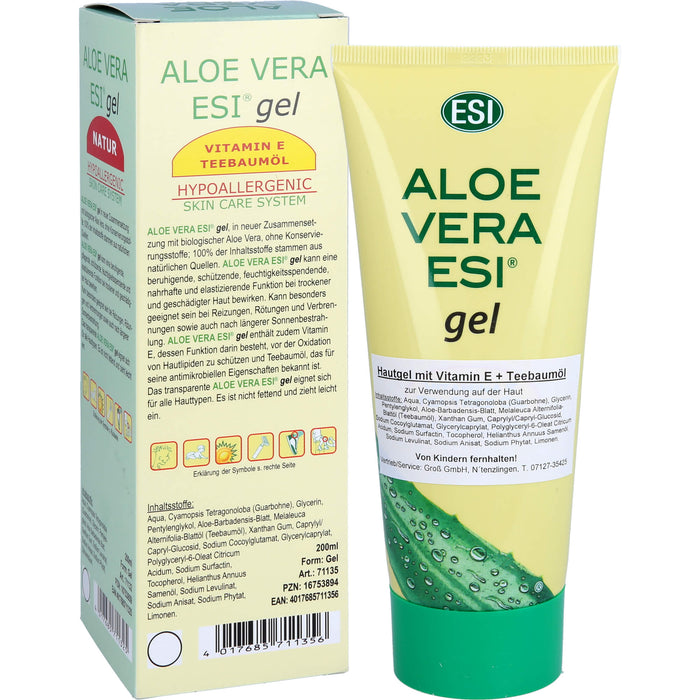 Aloe Vera Gel mit Vit E + Teebaumöl Bio, 200 ml GEL