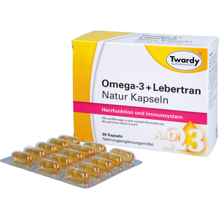 Omega-3 + Lebertran Natur Kapseln, 60 St KAP