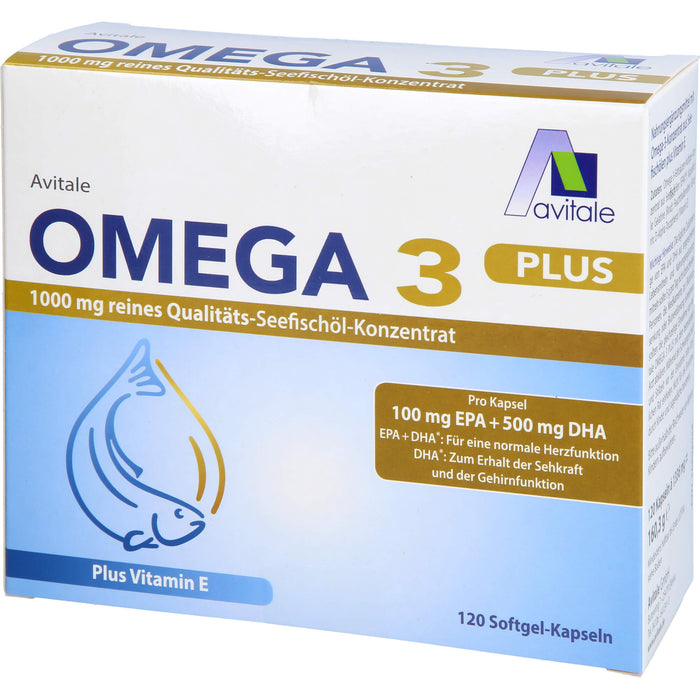 Omega-3 plus 1,000mg DHA 500mg/EPA 100mg + Vit. E, 120 St WKA