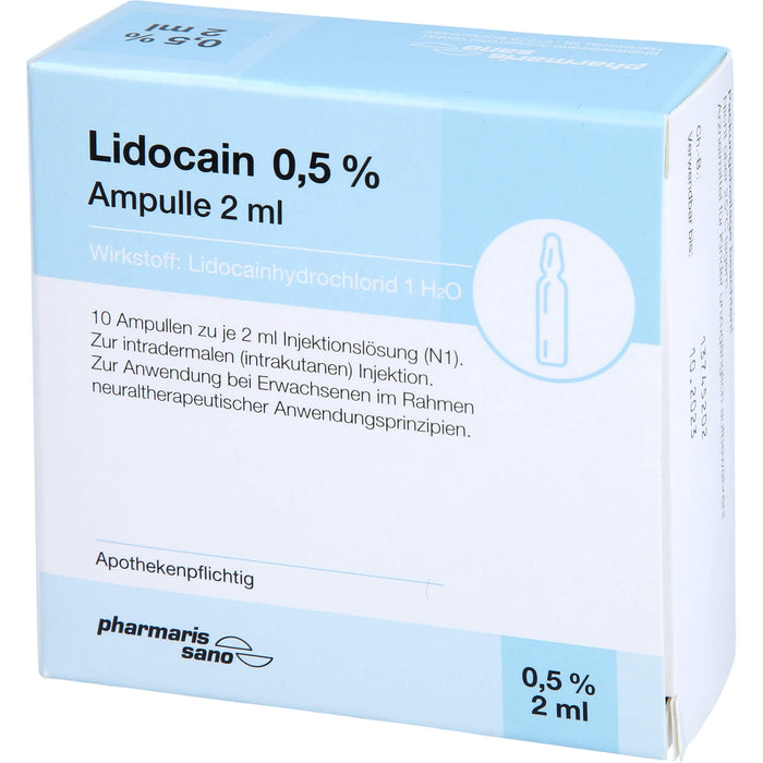 Lidocain Psano Amp 0.5%2ml, 10X2 ml ILO