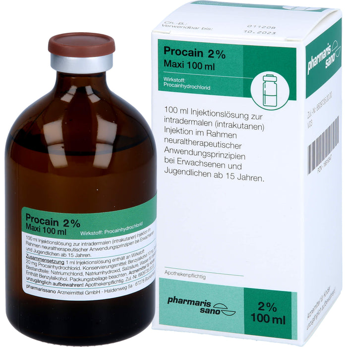 Procain pharmarissano Maxi 2 % 100 ml, 100 ml Lösung