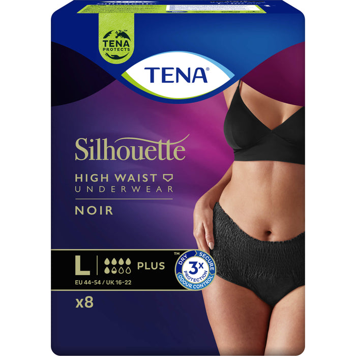 Tena Silhouette Pl Noir L, 8 St