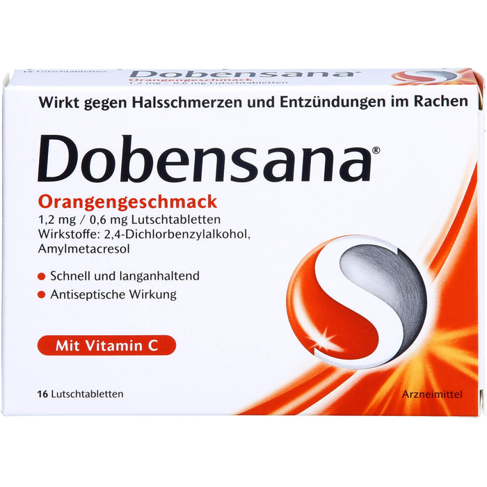 Dobensana Orangengeschmack 1,2 mg / 0,6 mg Lutscht, 16 St. Tabletten