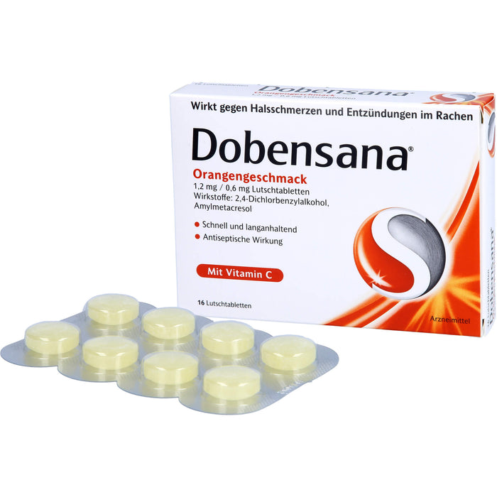 Dobensana Orangengeschmack 1,2 mg / 0,6 mg Lutscht, 16 pc Tablettes