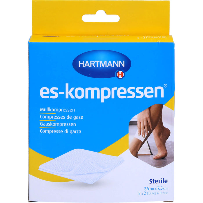 ES-Kompressen steril 7,5cmx7,5cm 17fd 8fach (5xP2), 10 St. Kompressen