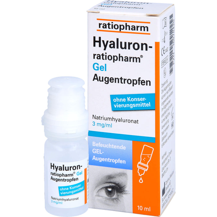 Hyaluron-ratiopharm Gel Augentropfen zur Befeuchtung, 10 ml Solution