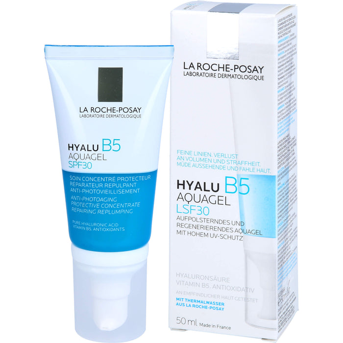 LA ROCHE-POSAY Hyalu B5 LSF 30 aufpolsterndes und regenerierendes Aquagel mit hohem Lichtschutz, mit Hyaluronsäure, 50 ml Gel