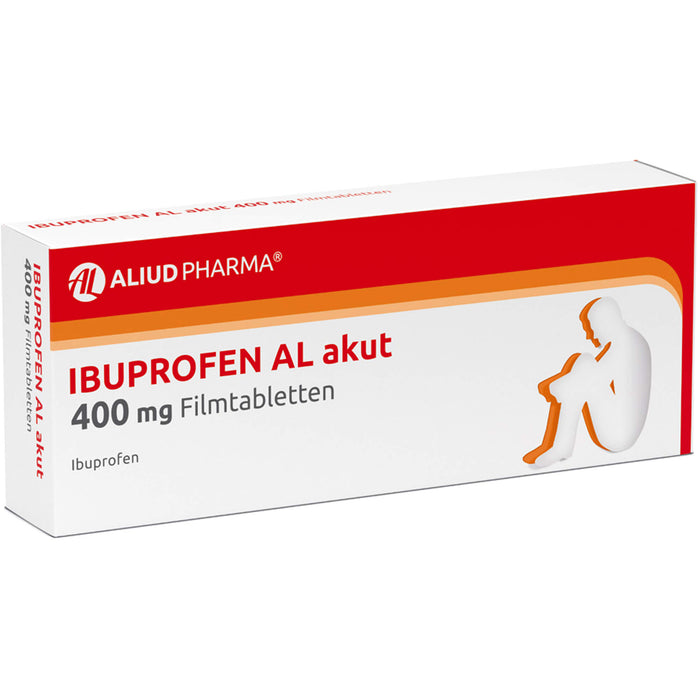 Ibuprofen AL akut 400 mg Filmtabletten bei leichten bis mäßig starken Schmerzen und Fieber, 50 pc Tablettes