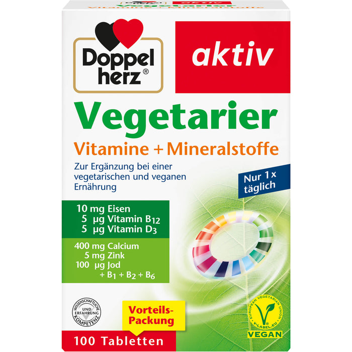 Doppelherz Vegetarier Vitamine+Mineralstoffe Aktiv, 100 St TAB