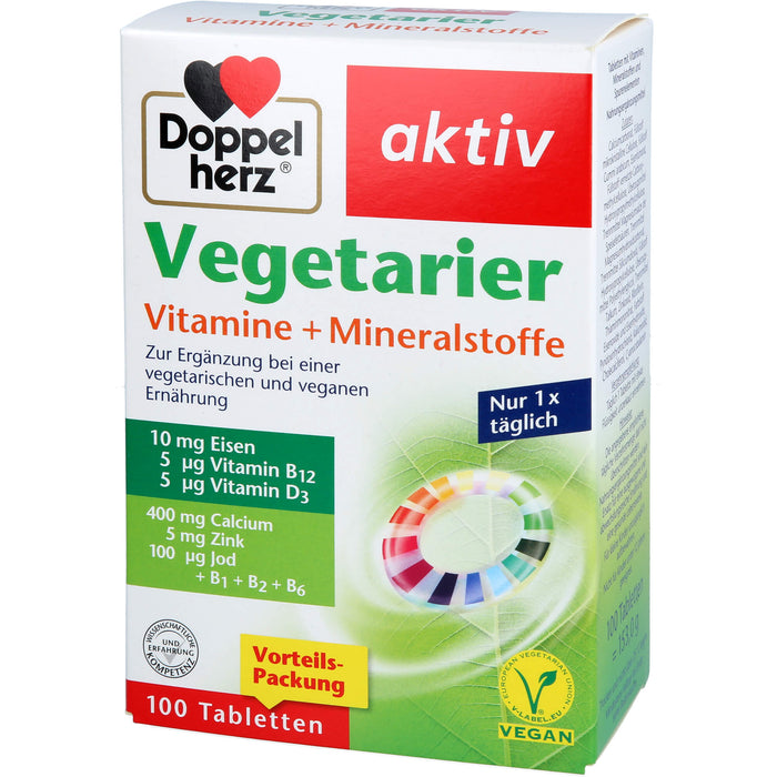 Doppelherz Vegetarier Vitamine+Mineralstoffe Aktiv, 100 St TAB