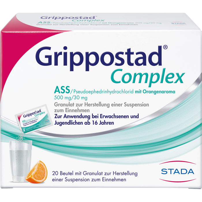 Grippostad Complex ASS / Pseudoephedrinhydrochlorid mit Orangenaroma 500 mg/30 mg Granulat, 20 pc Sachets