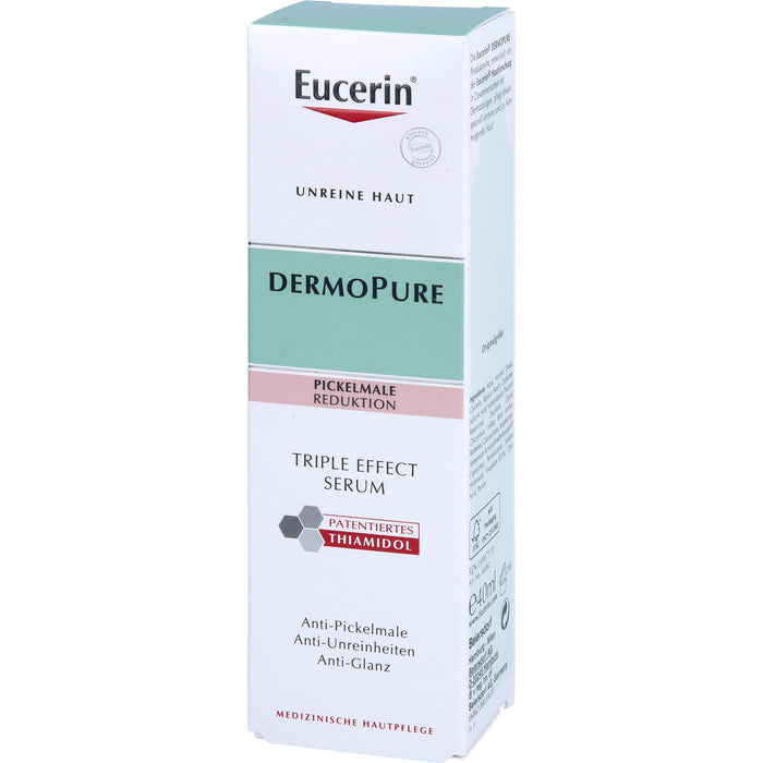 Eucerin Dermopure Triple Effect Gesichtsserum gegen unreine Haut, Pickelmale und glänzende Haut, 40 ml Lösung