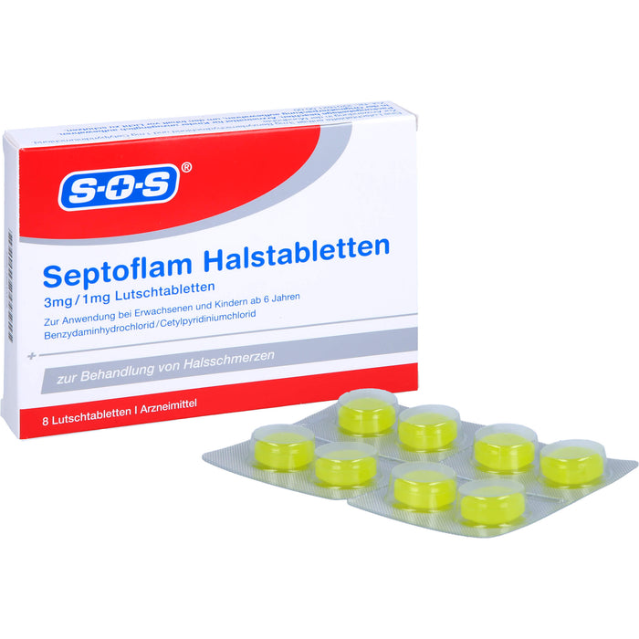 Septoflam Halstabletten, 8 St LUT