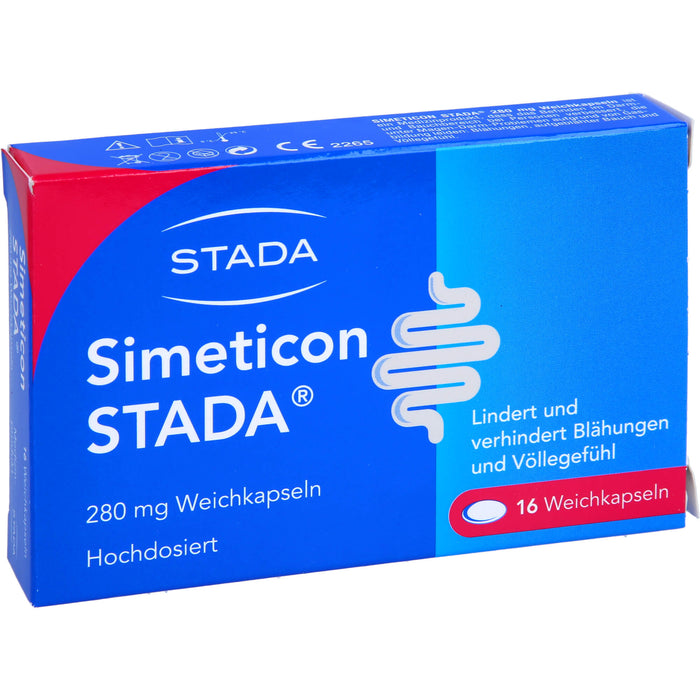 STADA Simeticon 280 mg Weichkapseln lindert und verhindert Blähungen und Völlegefühl, 16 St. Kapseln