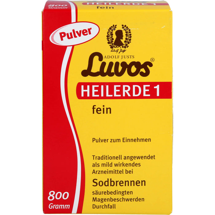 Luvos Heilerde 1 fein Pulver bei Sodbrennen, säurebedingten Magenbeschwerden und  Durchfall, 800 g Powder