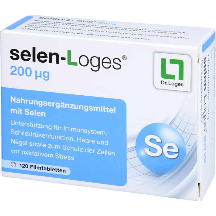 selen-Loges 200 µg Tabletten Unterstützung fürs Immunsystem, Schilddrüsenfunktion, Haare und Nägel sowie zum Schutz der Zellen vor oxidativem Stress, 120 St. Tabletten