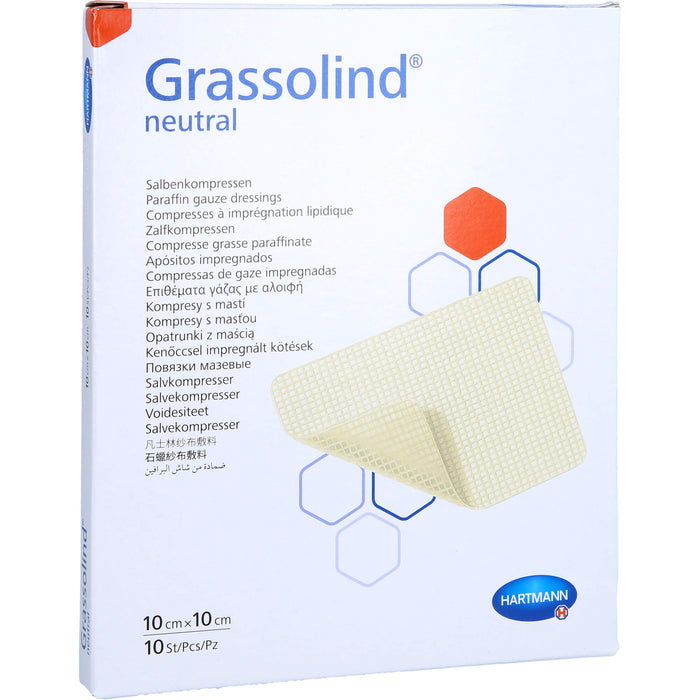 GRASSOLIND Salbenkompressen 10x10 cm steril, 10 St KOM