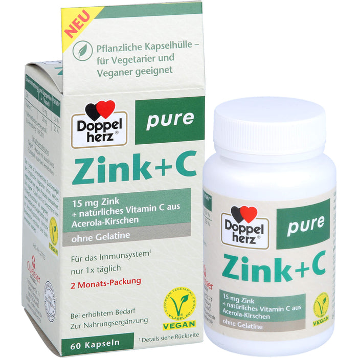 Doppelherz Zink + C pure, 60 St. Kapseln