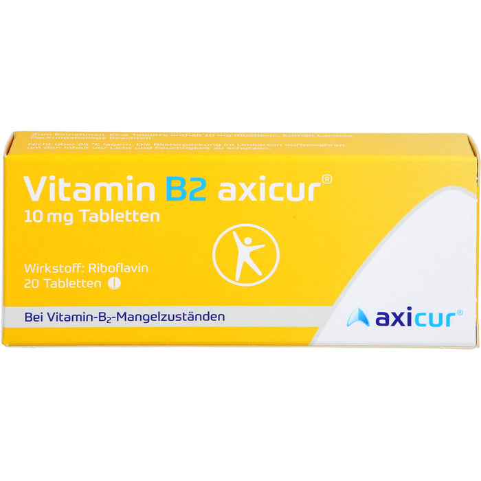 Vitamin B2 axicur 10 mg Tabletten bei Vitamin B2 Mangelzuständen, 20 St. Tabletten