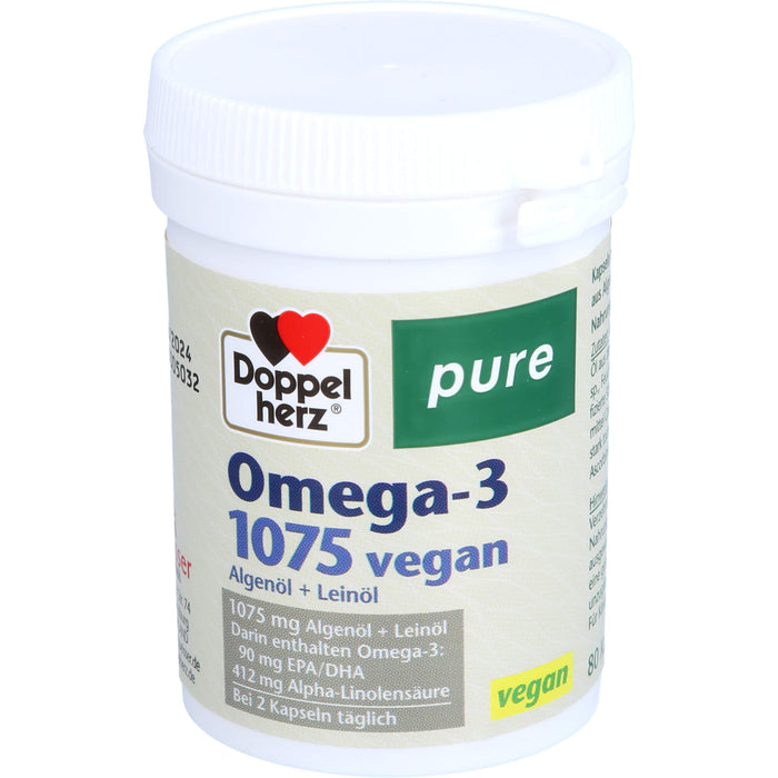 Doppelherz Omega-3 1075 vegan pure, 80 St. Kapseln