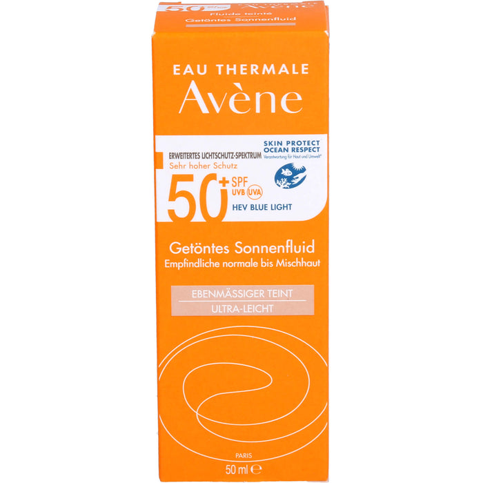 Avène Getöntes Sonnenfluid SPF 50+ für empfindliche normale bis Mischhaut, 50 ml Cream