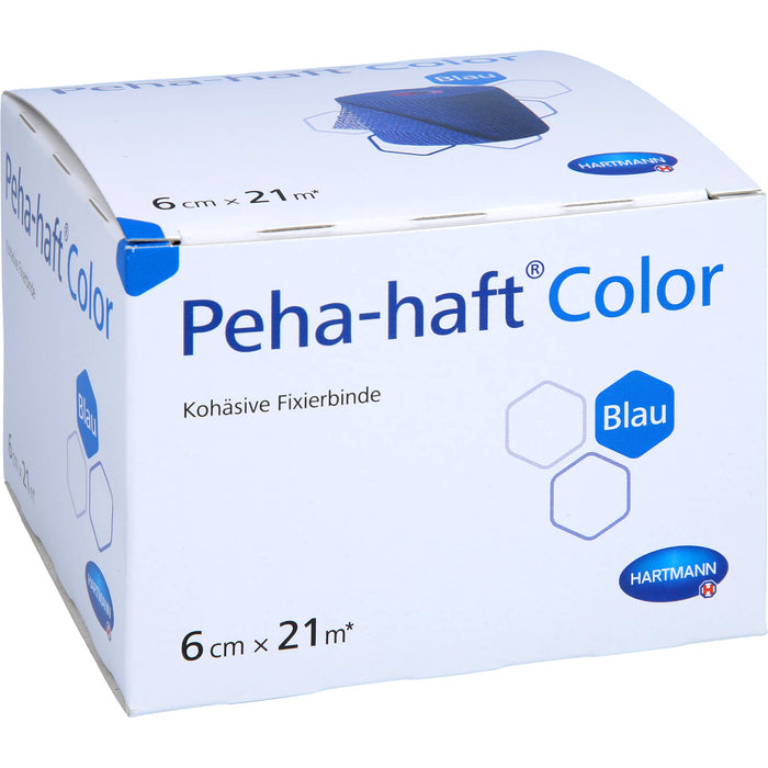 Peha-haft Color Fixierbinde latexfrei 6 cm x 21 m blau, 1 St. Binde