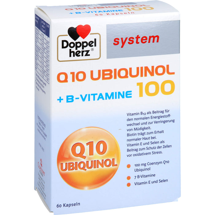 Doppelherz Q10 Ubiquinol + B-Vitamine 100 system Kapseln, 60 pc Capsules