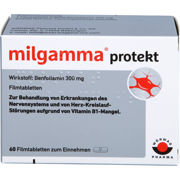 milgamma protekt 300 mg Tabletten bei Erkrankungen des Nervensystems und von Herz-Kreislauf-Störungen, 60 St. Tabletten