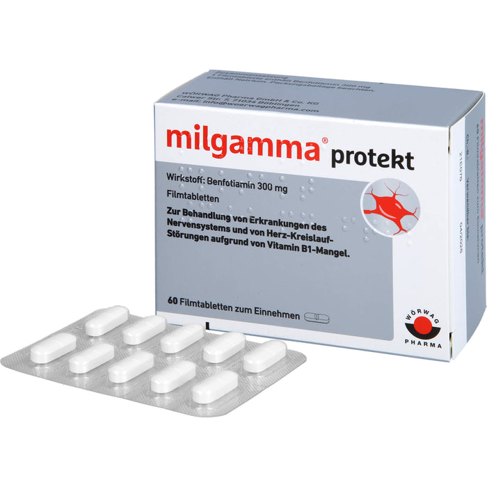 milgamma protekt 300 mg Tabletten bei Erkrankungen des Nervensystems und von Herz-Kreislauf-Störungen, 60 pcs. Tablets