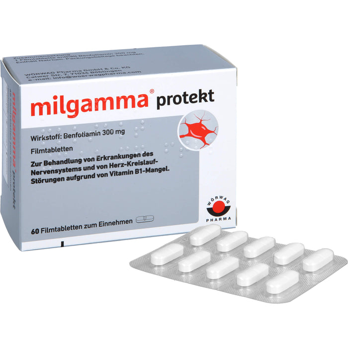 milgamma protekt 300 mg Tabletten bei Erkrankungen des Nervensystems und von Herz-Kreislauf-Störungen, 60 St. Tabletten