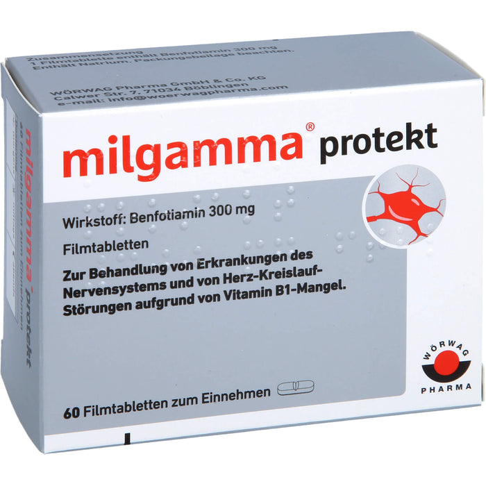 milgamma protekt 300 mg Tabletten bei Erkrankungen des Nervensystems und von Herz-Kreislauf-Störungen, 60 St. Tabletten