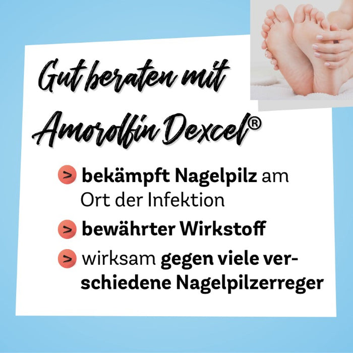 Amorolfin Dexcel 50 mg/ml Lösung bei Nagelpilzinfektionen, 3 ml Vernis à ongles contenant une substance active