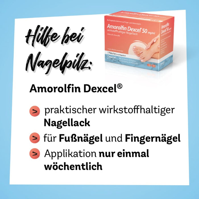 Amorolfin Dexcel 50 mg/ml Lösung bei Nagelpilzinfektionen, 5 ml Nail varnish containing active ingredients