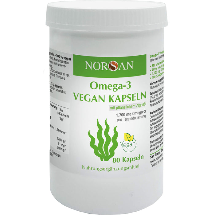 NORSAN Omega-3 Algenöl vegane Kapseln, 80 pc Capsules