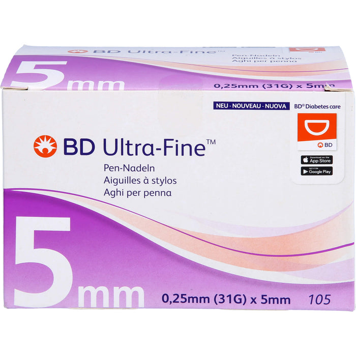 BD ULTRA-FINE PEN-NADELN 5 MM 31 g, 105 St KAN