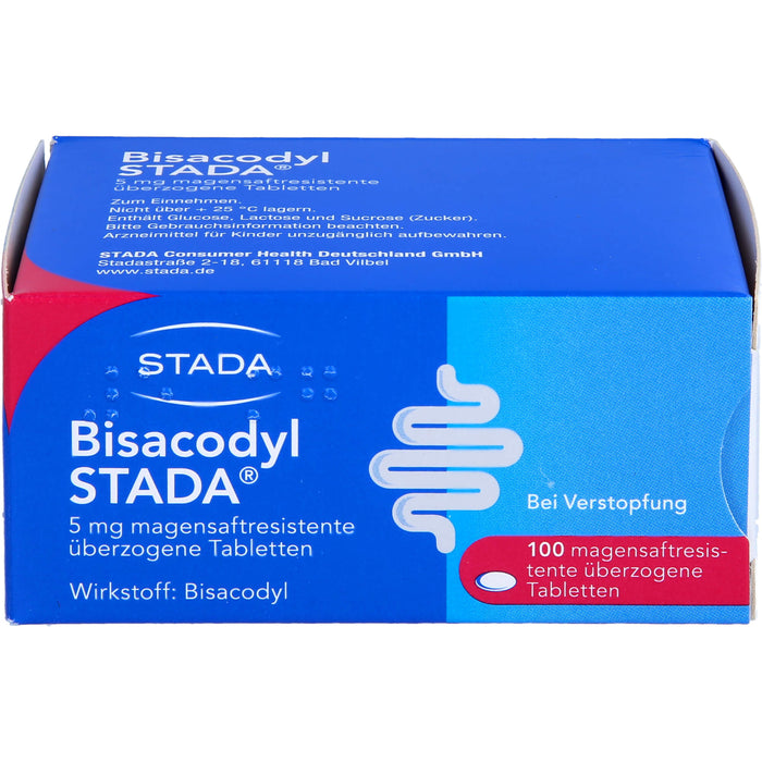 STADA Bisacodyl 5mg Abführmittel zur Hilfe bei Verstopfung, 100 pcs. Tablets