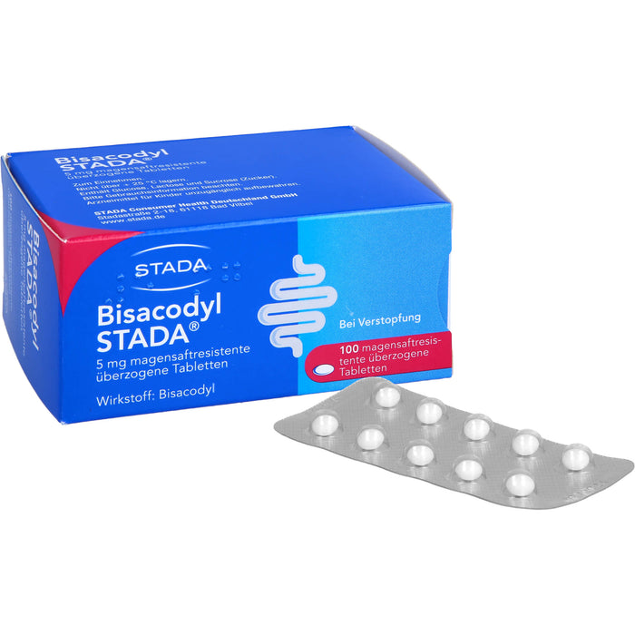 STADA Bisacodyl 5mg Abführmittel zur Hilfe bei Verstopfung, 100 pc Tablettes