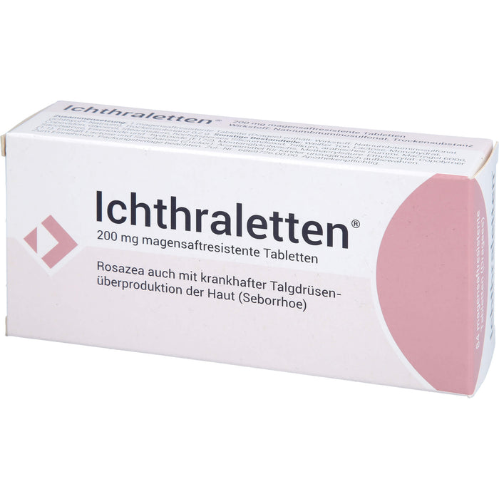 Ichthraletten 200 mg Tabletten bei Rosacea auch mit krankhafter Talgdrüsenüberproduktion der Haut, 84 pcs. Tablets