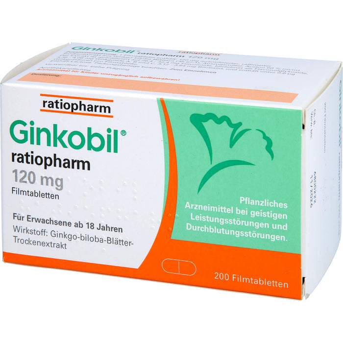 Ginkobil ratiopharm 120 mg Filmtabletten, 200 St FTA