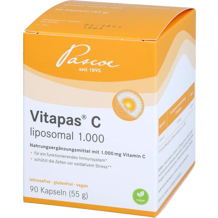 Vitapas C liposomal 1.000 Kapseln schützt die Zellen vor oxidativem Stress, 90 St. Kapseln