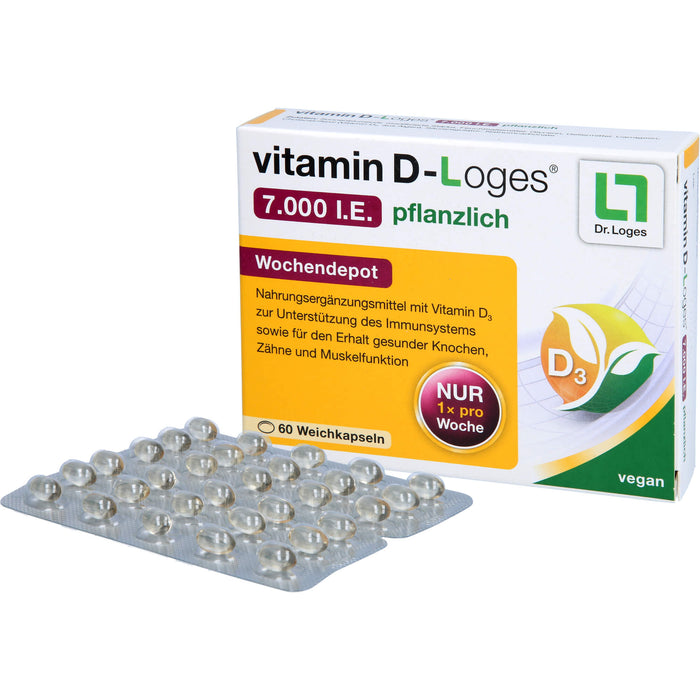 Vitamin D-Loges 7.000 I.E. pflanzliche Weichkapseln, 60 pc Capsules