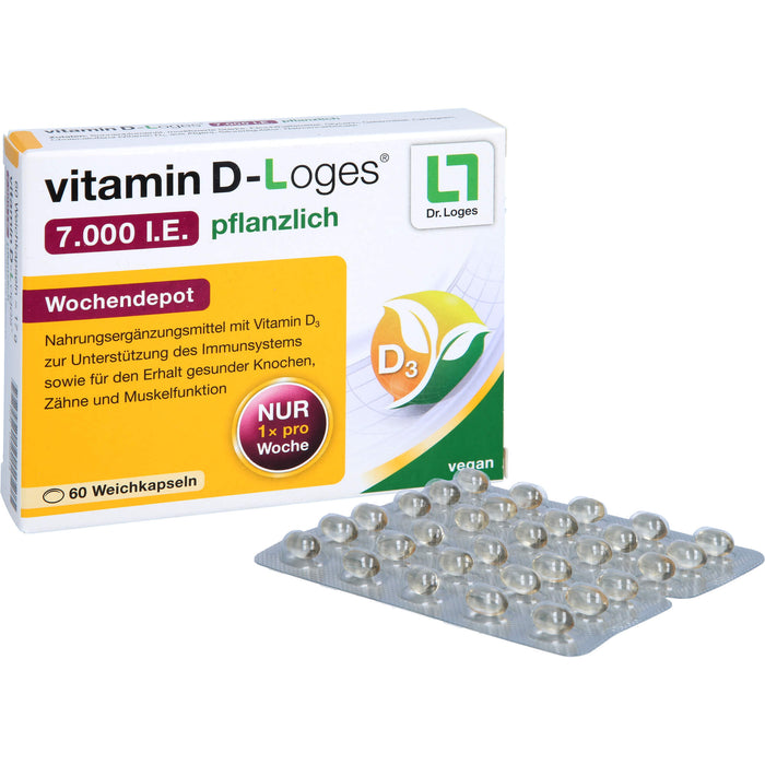 Vitamin D-Loges 7.000 I.E. pflanzliche Weichkapseln, 60 pcs. Capsules