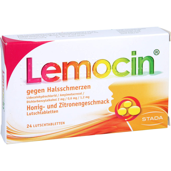 Lemocin gegen Halsschmerzen Honig-Zitrone Lutschtabletten, 24 St. Tabletten