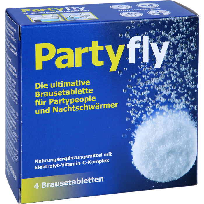 Partyfly Brausetabletten für Partypeople und Nachtschwärmer, 4 pc Comprimés effervescents