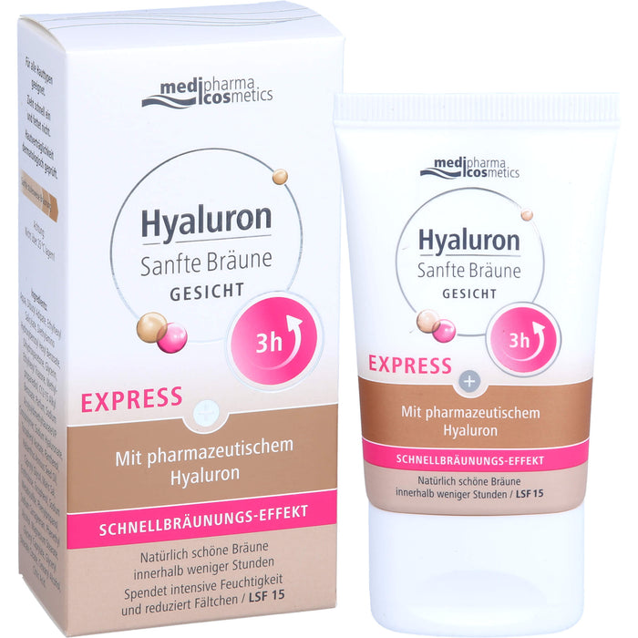 medipharma cosmetics Hyaluron Sanfte Bräune Gesicht, 30 ml Creme