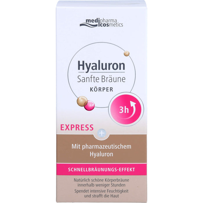 medipharma cosmetics Hyaluron Sanfte Bräune Express Körper mit Schnellbräunungs-Effekt, 150 ml Crème